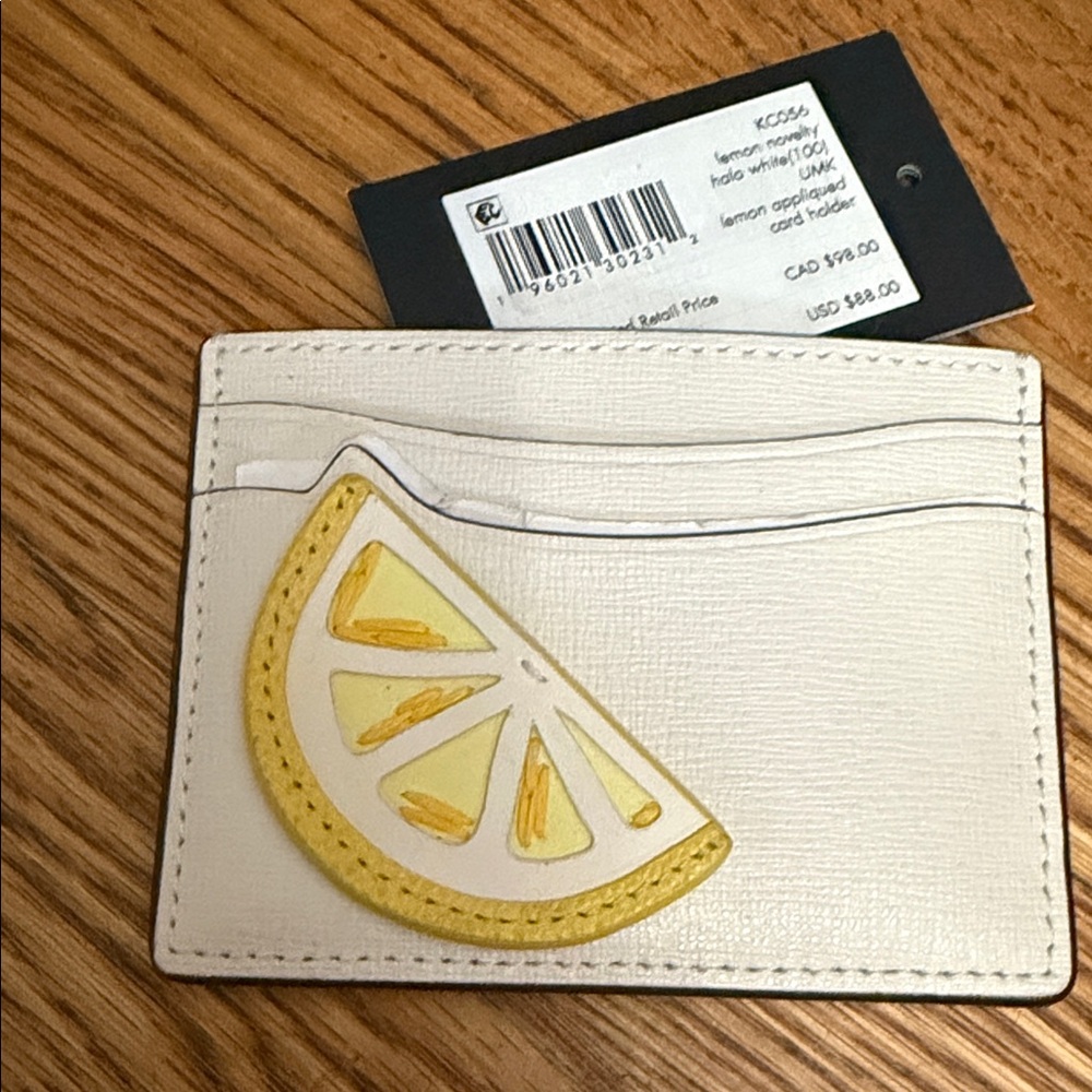 Kate Spade Cream and Yellow Lemon Card Holder - Picture 2 of 5